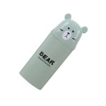 Toothbrush holder for travel, bear shape, green color, model B10G